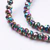 Faceted Rondelle Electroplate Glass Bead Strands X-EGLA-D020-3x2mm-74-3