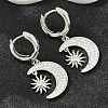 Brass Micro Pave Cubic Zirconia Hoop Dangle Earrings KK-CBA8324-05B-P-2