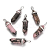 Natural Rhodonite Double Terminated Pointed Pendants X-G-F295-05D-3