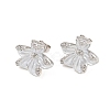 Brass Micro Pave Cubic Zirconia Stud Earring Findings CU-CBAA5EE-04P-04-1
