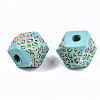 Painted Natural Wood Beads WOOD-T021-51A-06-2