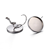 Tarnish Resistant 304 Stainless Steel Leverback Earring Settings STAS-F191-03P-16mm-2