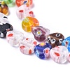 Heart Handmade Millefiori Glass Beads Strands LK-R004-65-3