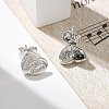 Rack Plating Brass Micro Pave Clear Cubic Zirconia Stud Earrings EJEW-K299-01P-W-3