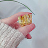 Brass Crushed Ice Pattern Finger Rings FS-WG1F485-02-2
