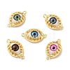 Evil Eye Resin Brass Connector Charms RESI-E026-01G-M-1