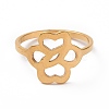 Ion Plating(IP) 201 Stainless Steel Hollow Flower Finger Ring for Women RJEW-J051-13G-2
