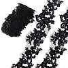 2Yards Polyester Flower Embroidery Lace Trim with Glass Beads OCOR-DC0001-27B-1