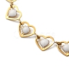 304 Stainless Steel Heart Link Bracelets for Women BJEW-C076-02A-03-2