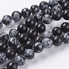 Natural Snowflake Obsidian Beads Strands G-G515-8mm-01-1