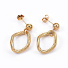 (Jewelry Parties Factory Sale)304 Stainless Steel Stud Earrings & Necklace Jewelry Sets SJEW-L133-08G-4