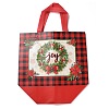 Christmas Theme Tartan Non-woven Fabric Gift Tote Bags with Handle LS-ABAG-G017-01D-2
