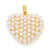 Rack Plating Brass & ABS Plastic Imitation Pearl Pendants X-KK-N255-03E-G-RS-1