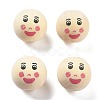 Printed Schima Wood European Beads WOOD-G023-14D-1