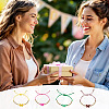 6Pcs 6 Colors Alloy Enamel Link Bracelets BJEW-TAC0043-10