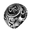Punk Rock Style Men's 316L Surgical Stainless Steel Skull Rings RJEW-BB06632-11-2