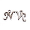 Gunmetal Plated Alloy Letter Pendants X-PALLOY-J718-01B-N-1