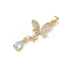 Brass Micro Pave Clear Cubic Zirconia Pendants KK-A299-10G-2