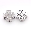 Clover Brass Micro Pave Cubic Zirconia Hollow Beads ZIRC-L047-10P-1