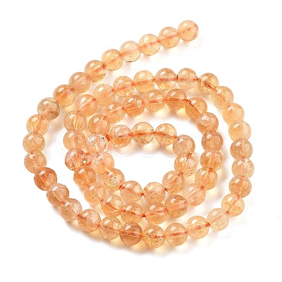 Natural Citrine Beads Strands X-G-S150-09-6mm-1