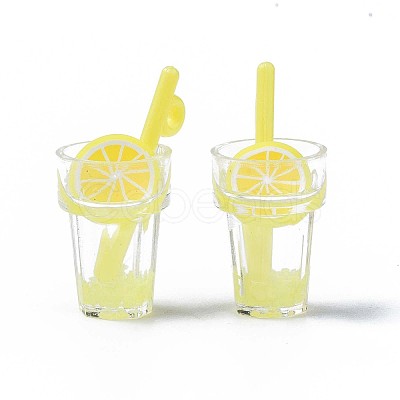 Imitation Fruit Tea Resin Pendants CRES-S359-31H-1