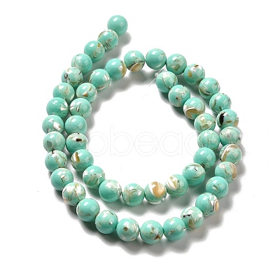 Synthetic Turquoise and Sea Shell Assembled Beads Strands G-D482-01B-08-1