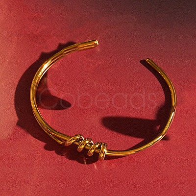 304 Stainless Steel Triple Knot Open Cuff Bangles for Women SA-CBAABBA-10G-1