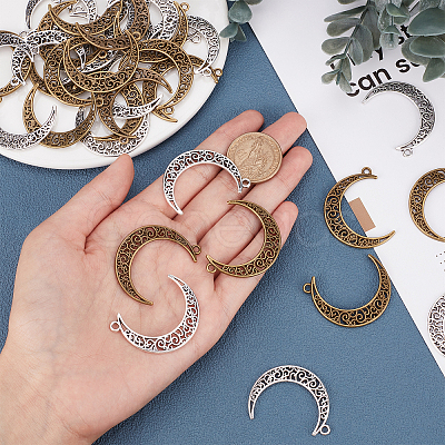 40Pcs 2 Styles Tibetan Style Alloy Pendants TIBE-SC0001-70-1