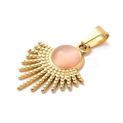 Resin Imitation Cat Eye Pendants STAS-P340-02G-02-1