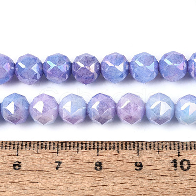 Anti-Tarnish Electroplate Glass Beads Strands X-GLAA-N010-8mm-11-1