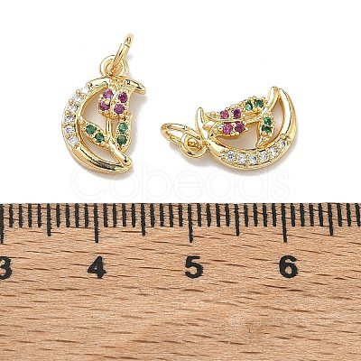 Brass Micro Pave Cubic Zirconia Pendants KK-D235-02G-02-1