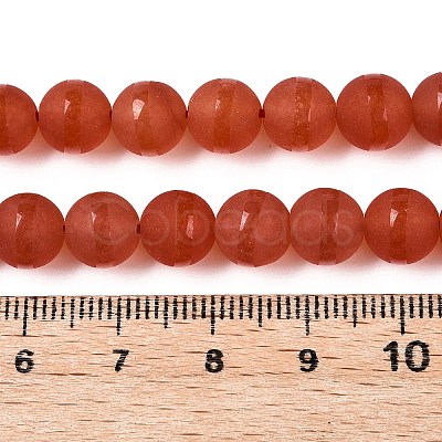Frosted Natural White Jade Beads Strands G-T138-8mm-209G-1
