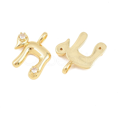 Brass Clear Cubic Zirconia Pendants KK-C170-11B-G-1