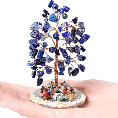 Natural Lapis Lazuli Chips Tree of Life Decorations PW-WGDF5CC-02-1