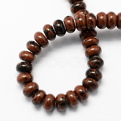 Natural Mahogany Obsidian Beads Strands X-G-S105-8mm-08-1