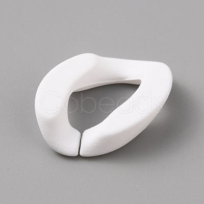 Spray Painted Acrylic Linking Ring OACR-WH0006-16N-1