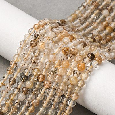 Natural Rutilated Quartz Beads Strands X-G-D314-A01-4mm-1
