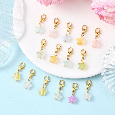 Star Acrylic Pendant Decorations HJEW-JM04576-1