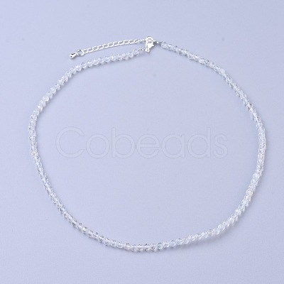 Natural White Topaz Beaded Necklaces NJEW-K114-A-A09-1