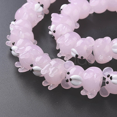 Transparent Handmade Bumpy Lampwork Beads Strands LAMP-T007-19-B08-1