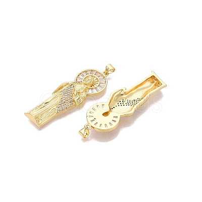 Religion Brass Micro Pave Clear Cubic Zirconia Pendants KK-N287-46C-G-1