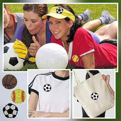 3Pcs 3 Styles Sport Theme Felt Fabric Ornament Accessories DIY-PH0038-34-1