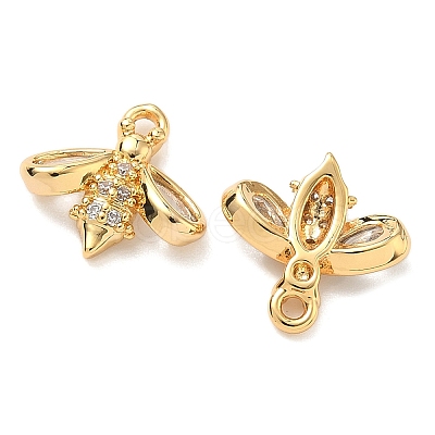 Brass Micro Pave Cubic Zirconia Charms KK-A281-09B-G-1