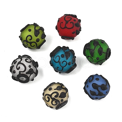 7Pcs 7 Colors Handmade Lampwork Beads LAMP-YW0004-34-1