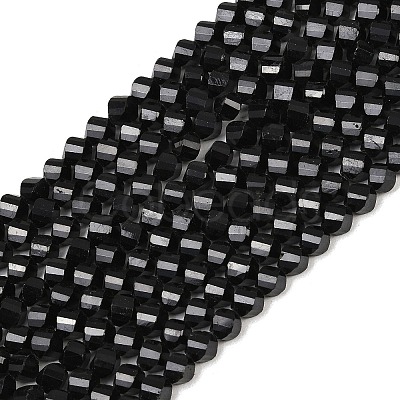 Natural Black Tourmaline Beads Strands G-P611-C37-01-1