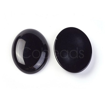 Natural Dyed & Heated Black Agate Cabochons G-F608-03C-1