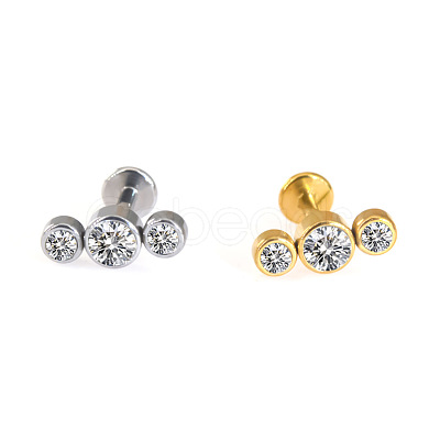 316L Surgical Stainless Steel & G23 Titanium Crystal Rhinestone Labrets for Women Men WG3A239-09-1