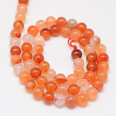 Natural Carnelian Beads Strands G-N0006-6mm-17-1