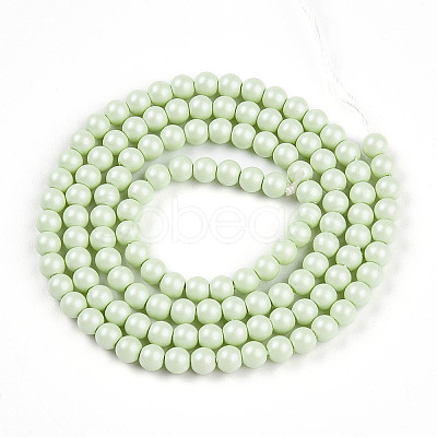 Baking Paint Pearlized Glass Pearl Bead Strands HY-N002-3mm-B02-1