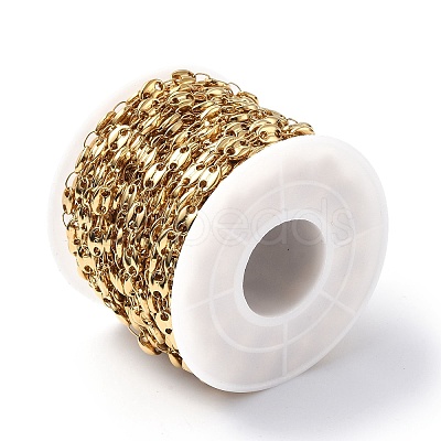 Ion Plating(IP) 304 Stainless Steel Coffee Bean Link Chains CHS-E010-01G-1